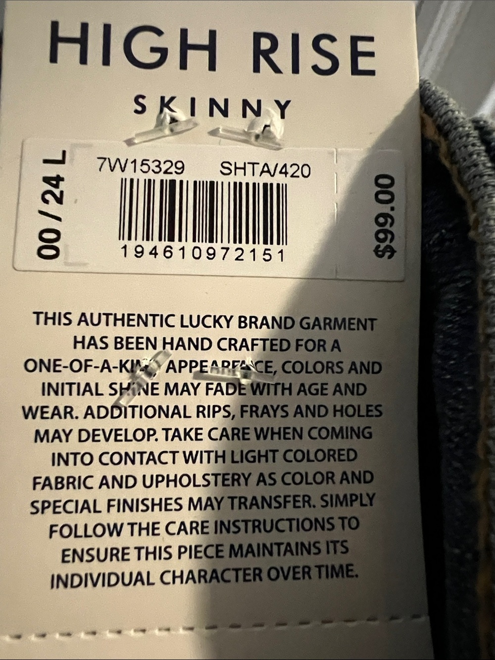 NWT Lucky Brand Bridgette Women's High Rise Skinny Jeans in Dark Blue Wash 24 L - Picture 2 of 4